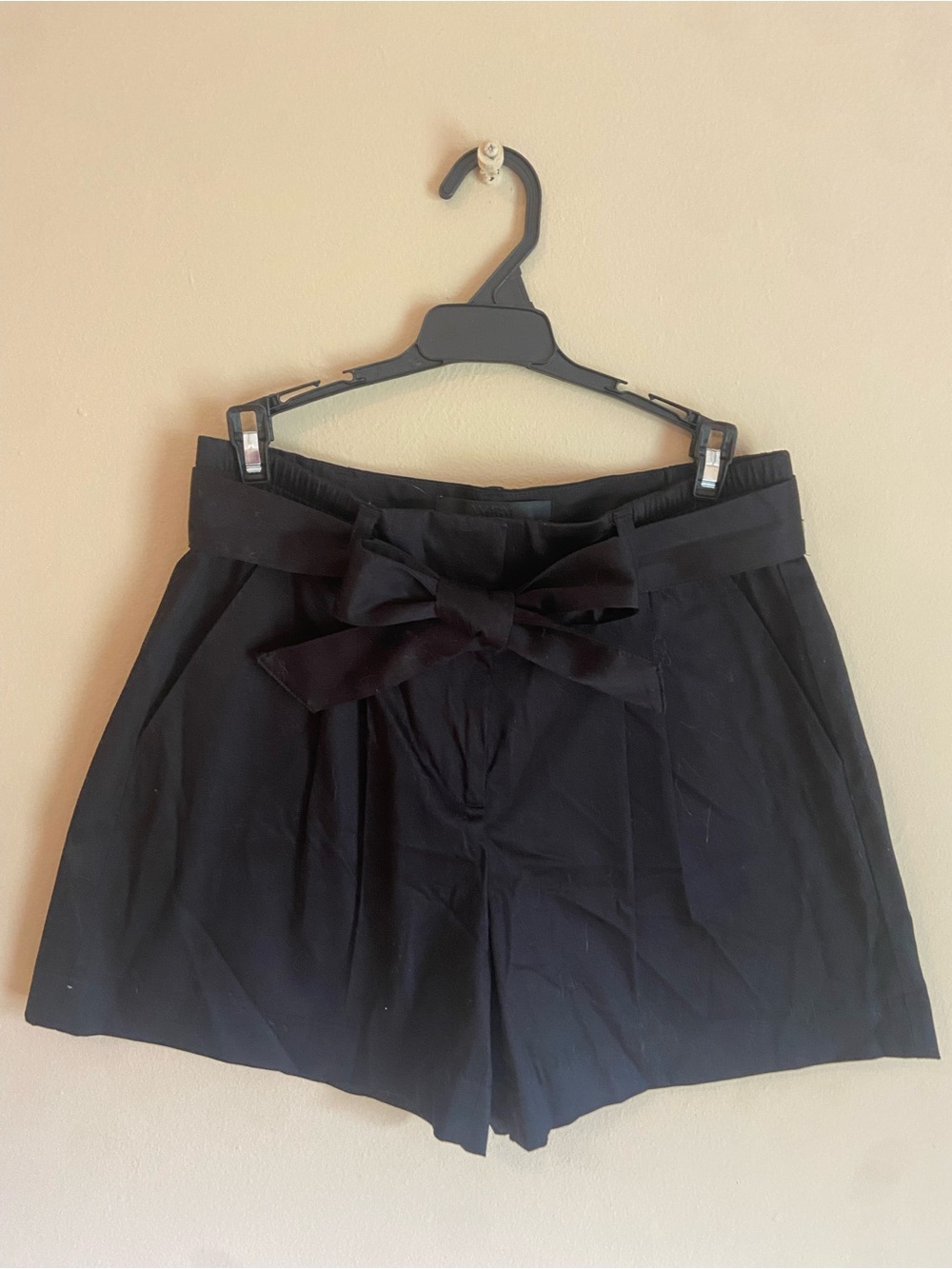 White House Black Market Black High-Waist Bow Tie Shorts